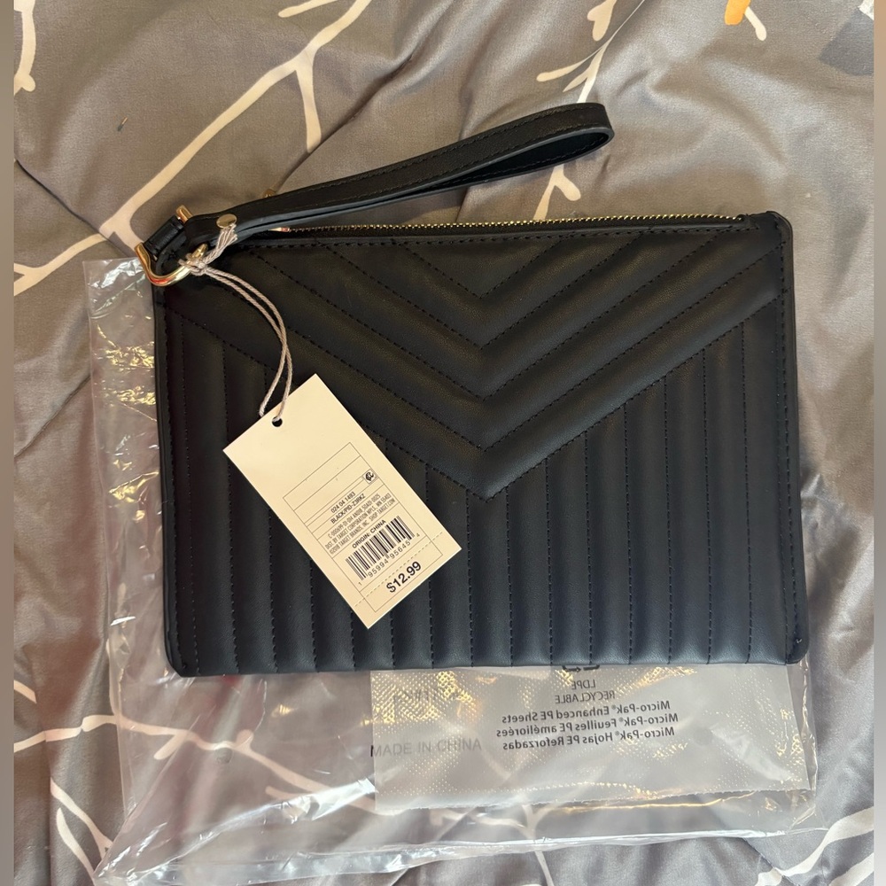 Target Black Quilted Wristlet Clutch